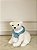 Urso Branco Sentado (Cachecol Azul) - 23cm - Tokdacasa - Imagem 6