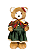 Ursa Em Pé Roupa Xadrez Vermelho E Verde 43cm - Tokdacasa - Imagem 1