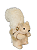 Esquilo Branco Com Broche De Luxo 27cm - Tokdacasa - Imagem 1