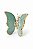 Borboleta Em Quartzo Verde Pistache Com Borda Dourada - Imagem 1