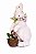 Coelho Decorativo Branco Com Cesto Marrom - Tokdacasa - Imagem 1