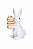 Decoração Coelho Branco Com Macarons - 16cm - 1 UN - Tokdacasa - Imagem 1