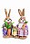 Casal De Coelhos Campo - 48cm - Tokdacasa - Imagem 1