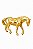 Escultura Poliresina Cavalo Dourado 29x10x17cm - Tuut - Imagem 1