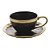 Kit 6 Xícaras Porcelana Preto E Dourado Dubai 200ml - Wolff - Imagem 1