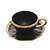 Kit 6 Xícaras Porcelana Preto E Dourado Dubai 200ml - Wolff - Imagem 3