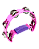 Pandeiro Meia Lua Rosa 16 Platinelas SPK - Imagem 1
