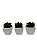 Kit Com 3 Vasos Suculentas - Imagem 1
