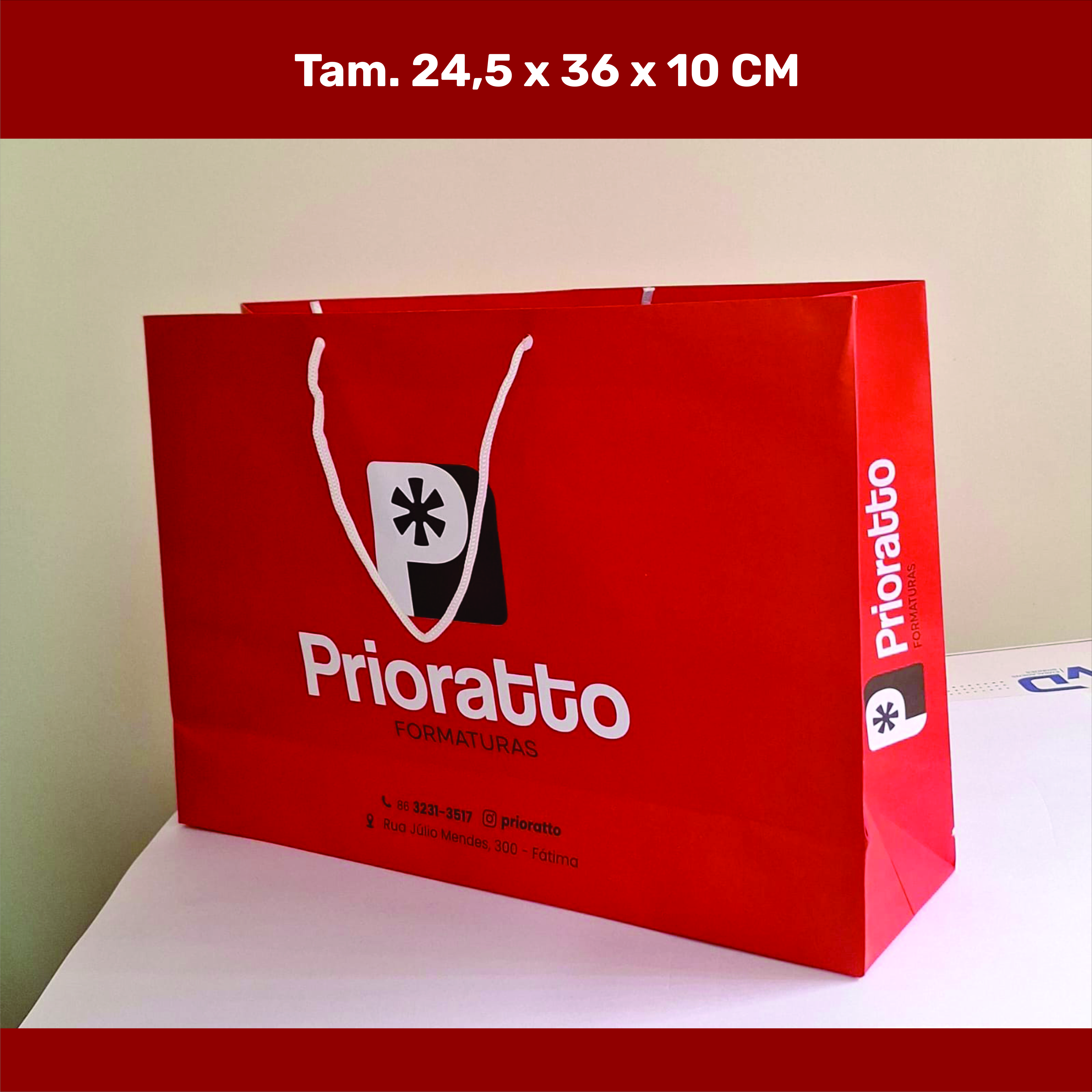 Sacola de Papel Horizontal Tam. 25 X 36 X 10 cm - M3 - Imagem 2