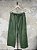 Green wide leg Leather Pants with side snap buttons - Imagem 1