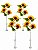 Kit 4 Galhos Girassol Artificial Grande 3 Flores  Haste Luxo - Imagem 1