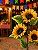 Kit 2 Galhos Girassol Artificial Grande 3 Flores  Haste Luxo - Imagem 4
