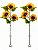 Kit 2 Galhos Girassol Artificial Grande 3 Flores  Haste Luxo - Imagem 1