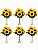 Kit 6 Mini Buquê Girassol Artificial 30cm  Realista  Premium - Imagem 1