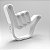 Escultura Hang Loose Branco 20cm Decoração Surf Praia - Imagem 5