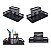 Porta Canetas Objetos Aramado Telado 4 Divisórias Organizador Mesa (Preto) - Imagem 2