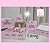 Kit Higiene em MDF de nuvem pintado na cor rosa - Imagem 1