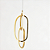 Pendente LED 50W 3000K Dourado 28x53cm cabo 2m QD05258 - Imagem 2