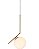 Pendente 1xE27 20x57cm Globo 20cm cabo 2m Dourado DCD02014 - Imagem 1