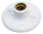 10x Plafon Redondo plástico Soquete E27 porcelana fio 15cm Branco - Imagem 1