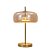Abajur Metal Bronze Vidro Amber LED 12W 3000K 1200lm D33x58cm - Imagem 1