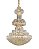 Lustre Cristal Transparente Metal Dourado D120xA180cm 44xE14 DCD01013 - Imagem 1