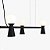 Pendente Pivô 5 x G-9 + 5x GU10 120cm x 23cm x 18,5cm Preto - Imagem 3