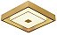 Plafon Quadrado LED 16W 3000k Mini Cristais 34x34cm Dourado - Imagem 1