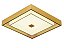 Plafon Quadrado LED 24W 3000k Mini Cristais 44x44cm Dourado - Imagem 1