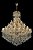 Lustre em Cristal Translúcido e Alumínio Dourado 66 Lampadas - Imagem 1