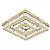Plafon Inox Dourado e Cristal LED 48W 60x60cm 3000/4000/6000K - Imagem 1