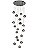 Pendente Cromado + Vidro Fumê D60cm 18xG9 cabo 3m DCD00369 - Imagem 1