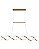 Pendente LED 32W 3000K 2400lm 90x10cm Cabo 1,5m Dourado QD05449 - Imagem 1