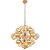 PENDENTE Φ62×50CM 19xG9 Metal Dourado+Vidro Ambar DCD04097 - Imagem 1