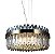Pendente em Cristal Transparente e Inox Bronze 60x33cm 15xE14 DCD00217 - Imagem 1