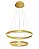 Pendente LED 126W 3000K 2 aros D60/40cm Cabo 2,5m Dourado DCD03241 - Imagem 1