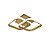Plafon LED 20W 3000K/4000K/6500K 38x20cm Nexa Square Dourado EBPN8769 - Imagem 1