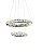 Pendente Cristal 2 aros 30+50cm LED 66W 3000/6000K Cromado DCD00102 - Imagem 1