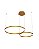 Pendente LED 63W 3000K 2 aros 40+60cm cabo 2,5m Dourado DCD03281 - Imagem 1
