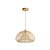 Pendente Madeira Rattan natural 60x38cm 1xE27 Metal Dourado DCD03513 - Imagem 1
