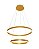 Pendente LED 126W 3000K 2 aros D40+60cm cabo 2,5m Dourado QD05334 - Imagem 1