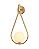 Arandela 17x40cm 1xG9 Vidro Branco Metal Dourado dcb04050 - Imagem 1
