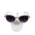 ÓCULOS de SOL - CAT WHITE Híbrido - Armação Acetato Branco e Metal Dourado - Lente Degradê Preto Roxo - Imagem 2