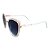 ÓCULOS de SOL - CAT WHITE Híbrido - Armação Acetato Branco e Metal Dourado - Lente Degradê Preto Roxo - Imagem 3
