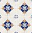 Porcelanato Decorado  - Gabriella - Portugues 428 Azul/Ocre  - 15,2 X 15,2 - 0,35 m2 - Imagem 1