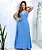 Vestido longo plissado azul claro Alfaiataria - Imagem 3
