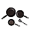Kit Jogo Frigideiras Antiaderentes 4 Pçs e Espátula- Preto - Imagem 1