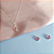 Conjunto Pingente e Brincos Trevo -  Prateado e Rosa - Imagem 1