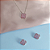 Conjunto Pingente e Brincos Trevo -  Prateado e Rosa - Imagem 1
