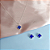 Conjunto Pingente e Brincos Trevo -  Prateado e Azul Royal - Imagem 1